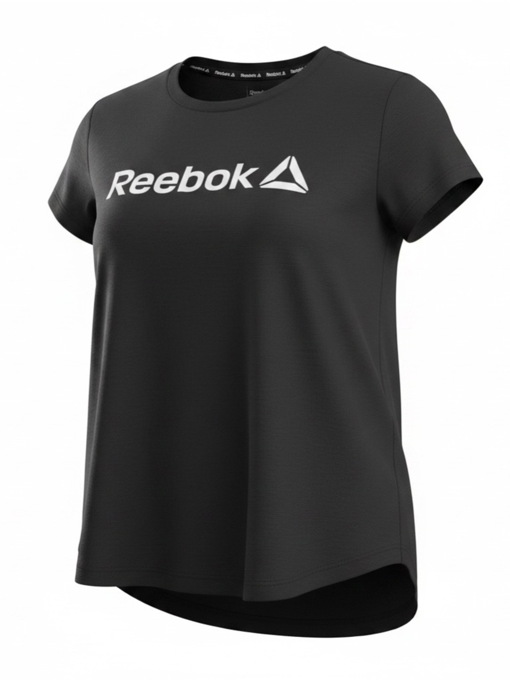 Reebok Women's Black Logo Crew Neck Tee